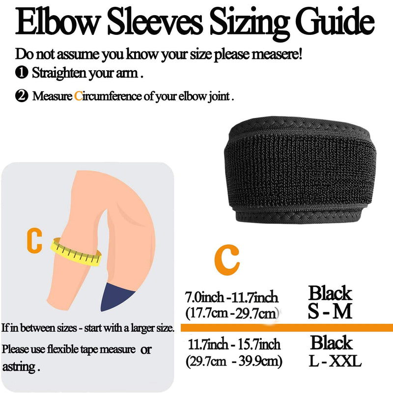 [Australia] - Tennis Elbow Brace Tendonitis Treatment, Adjustable Elbow Strap Support Brace - Acupressure Elbow Brace, Provides Comfortable Compression for Elbow Pain Relief （Black, S-M) Black Small/Medium (Pack of 1) 