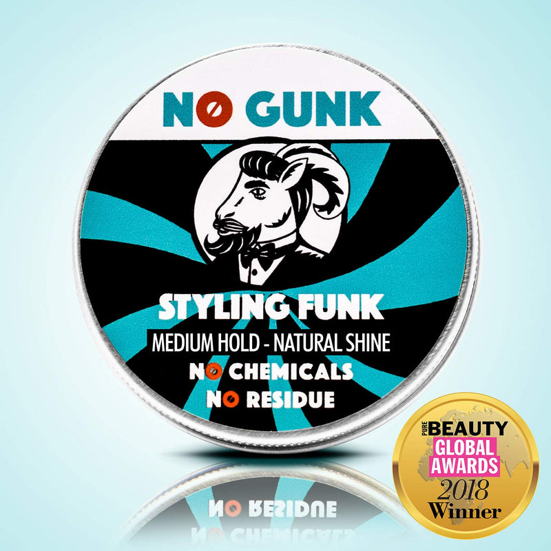 [Australia] - NO GUNK Styling Funk - 100% Natural Styling Wax/Pomade for Hair & Beard - Medium Hold - Natural & Organic Ingredients - Winner, Best Male Hair Product 2018, PURE Beauty Global Awards (Unscented, 50g) Unscented 50 g (Pack of 1) 
