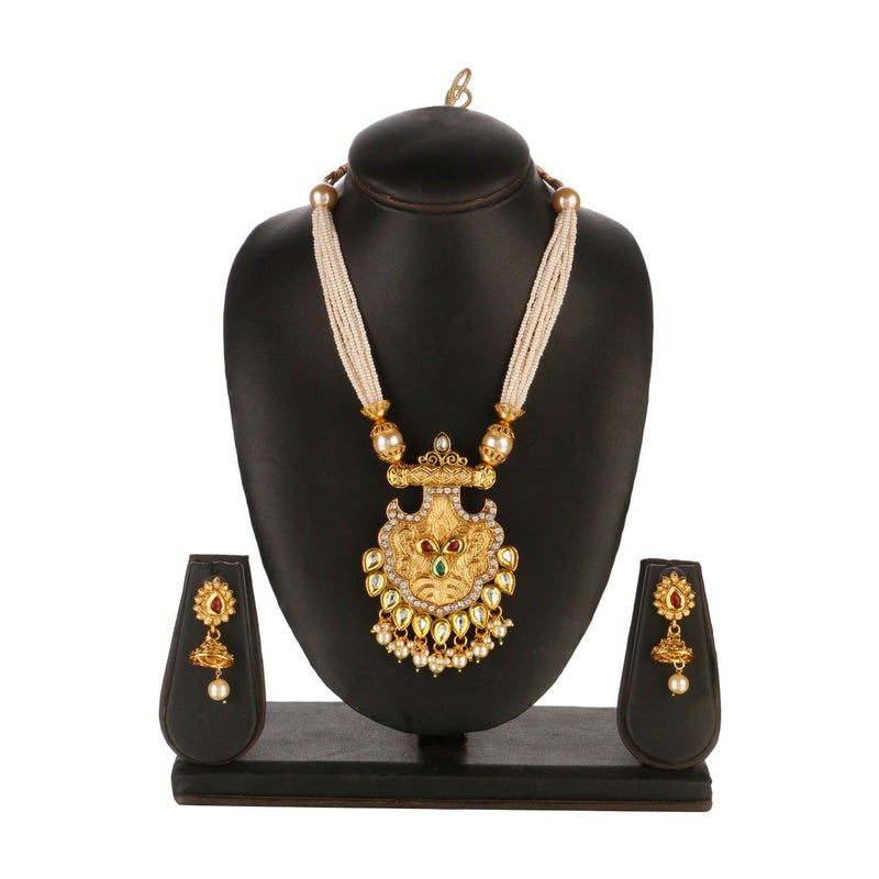 [Australia] - Efulgenz Indian Bollywood Traditional Rhinestone Faux Ruby Emerald Pearl Beaded Collar Strand Antique 18K Gold Tone Plated Necklace Jewelry Festive Costume Accessories for Women and Girls Style5 