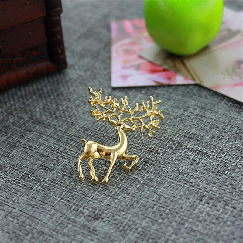 [Australia] - ASHMITA Pearl Water Diamond Deer Brooch Rose Golden Elk Head Ice Brooch Cute Fashion Unique Animal Christmas Pins Corsage for Unisex Women C 