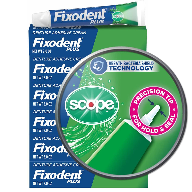 [Australia] - Fixodent Control Denture Adhesive Cream Plus Scope Flavor, 2 Oz, Pack of 6 