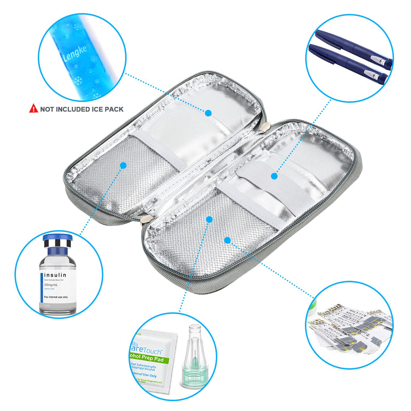 [Australia] - YOUSHARES Insulin Cooler Travel Case - Travel Ice Pack for Diabetic Organize Supplies Diabetes Bags Insulated Cooling Bag (Quicksand Blue) Quicksand Blue 