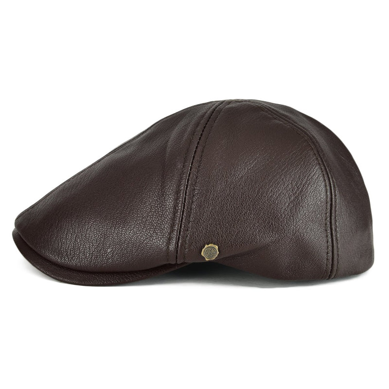 [Australia] - VOBOOM Lambskin Leather Ivy Caps Newsboy Hat 6 Panel Cabbie Beret Hat 7 1/8-7 1/4 Light Brown 