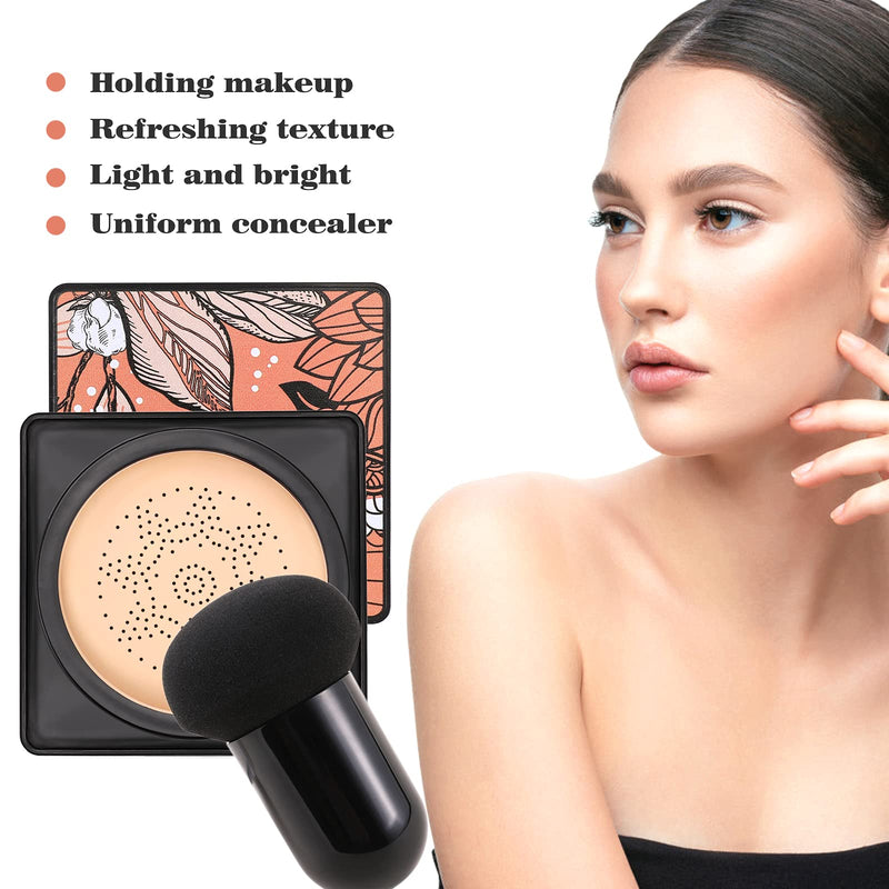 [Australia] - Boobeen - Foundation Mushroom Head Air Cushion - Base Makeup CC Cream Moisturizing Natural Concealer Lasting Nude Makeup - Brightening Pigment BB Cream Foundation Even Skin Tone Natural skin tone 