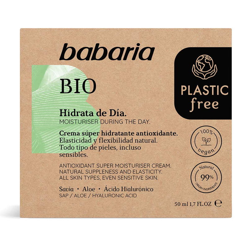 [Australia] - BABARIA Unisex's BIO Crema DE Dia HIDRATANTE 50ML MOISTURIZING Day Cream, Negro, Standard 