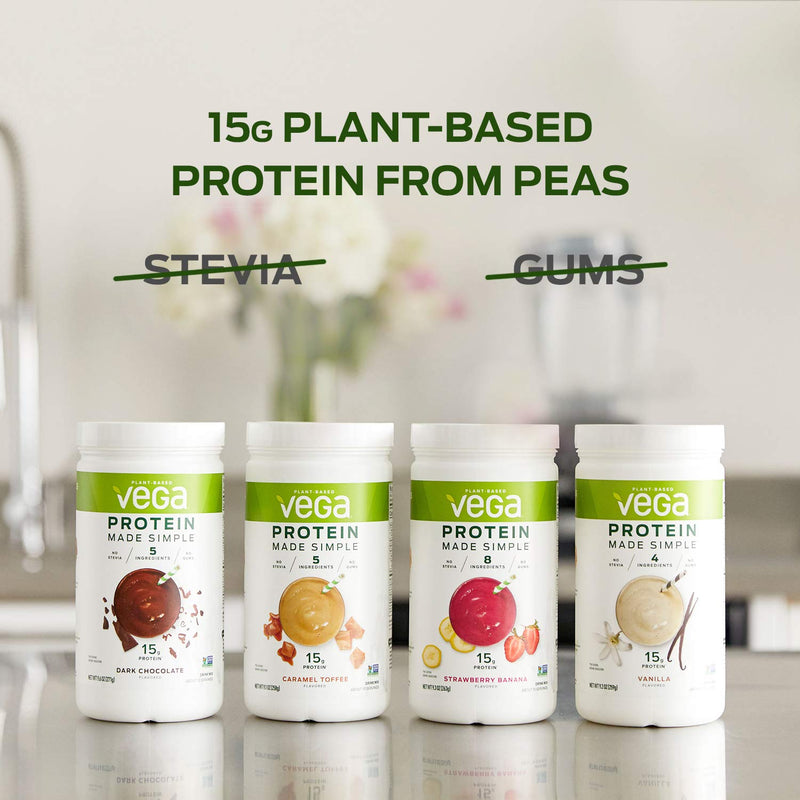 [Australia] - Vega Protein Made Simple, Dark Chocolate, Stevia Free Vegan Plant Based Protein Powder, Healthy, Gluten Free, Pea Protein for Women and Men, 9.6 Ounces (10 Servings) 10 Servings (Pack of 1) 