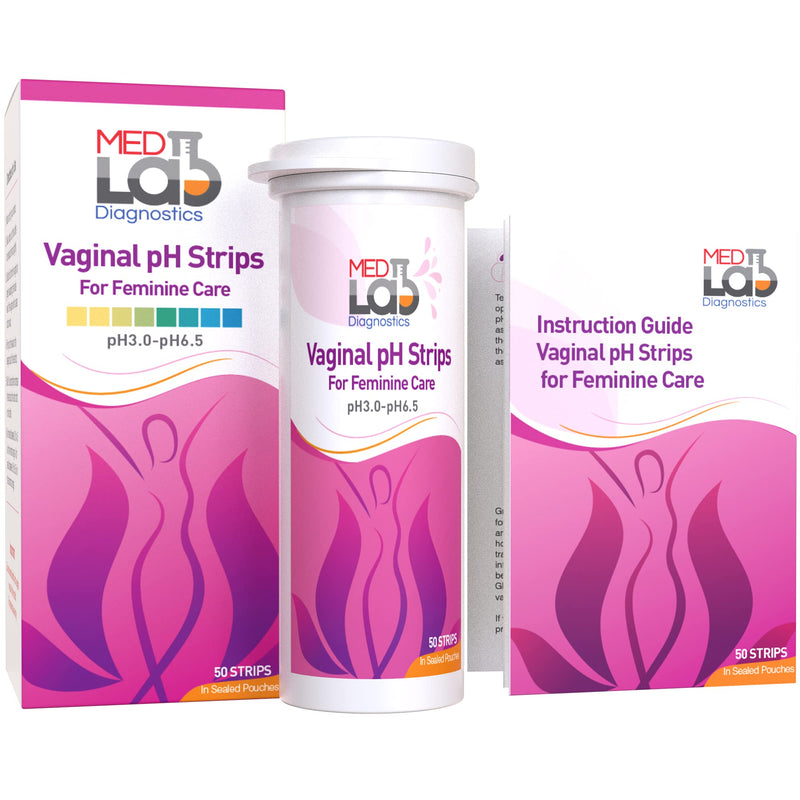 [Australia] - Vaginal ph Test Strips for Women(50 cnt). BV Bacterial Vaginosis and Yeast Infection Test Strips. Feminine pH Test for Vaginal Health, Acidity, and Alkalinity. Strips in Sealed Pouches 