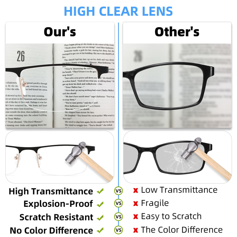 [Australia] - 4-Pack Blue Light Blocking Reading Glasses for Men,Stylish Metal Frame Computer Readers with Sping Hinges Anti Glare/Eye Strain Uv Filter (+2.75 Strength) 4 Pack(black/Metalgun/Brown/Glod) 2.75x 