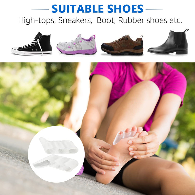 [Australia] - JKcare Pinky Toe Separators & Protectors, Silicone Little Toe Spacer for Overlapping Toe, Curled Toe, Pinky Hammer Toe, Tailor’s Bunion Pain Relief - 6 Pack (Transparent) 