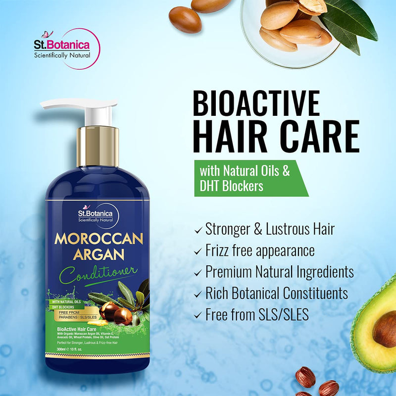 [Australia] - St.Botanica Moroccan Argan Hair Conditioner 300ml - No SLS/Paraben - With Moroccan Argan Oil, Avocado Oil, Wheat Protein, Olive Oil, Silk Protein 