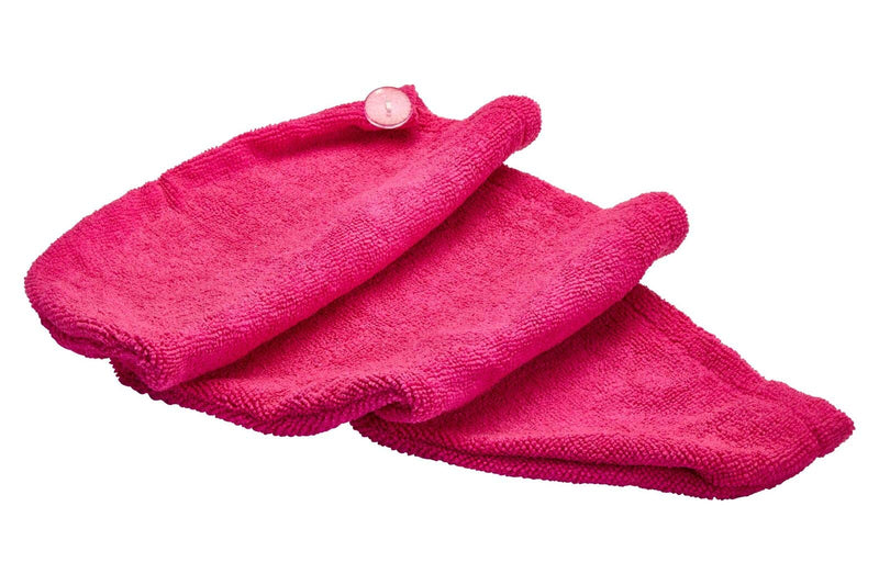 [Australia] - Cleanlogic Microfiber Hair Wrap, Hot Pink (Pack of 6) 