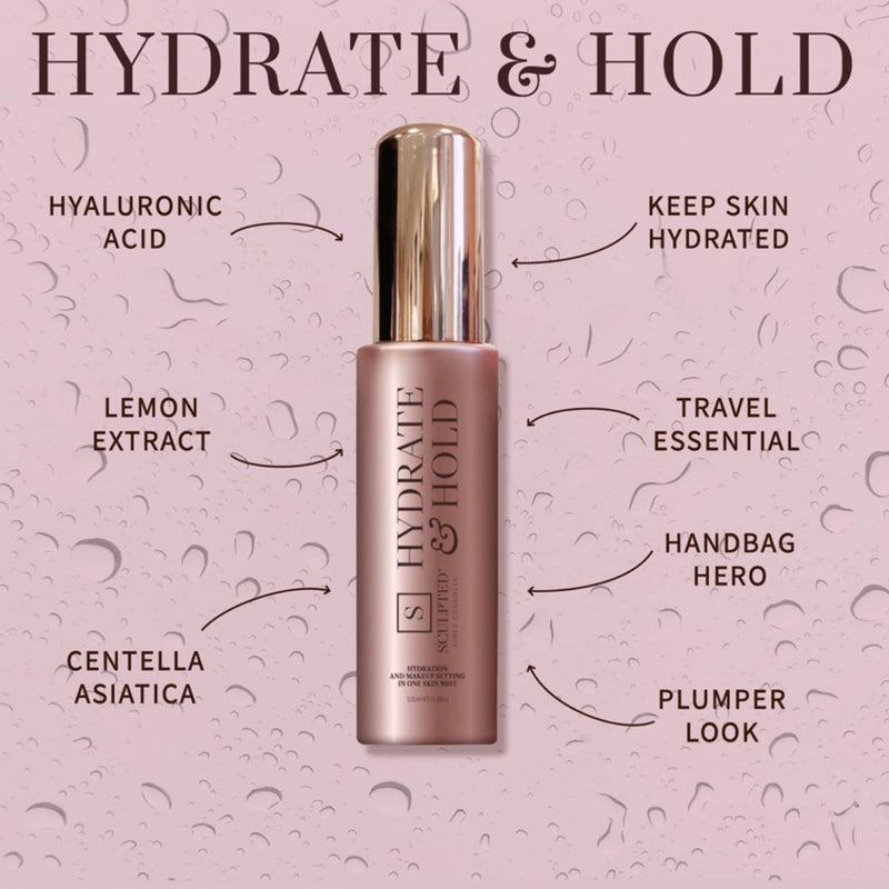 [Australia] - Hydrate & Hold Setting Spray from Sculpted by Aimee Connolly - 100ml Scented Cruelty-Free, Travel-Friendly Hydrating Mist with Lemon Extract 