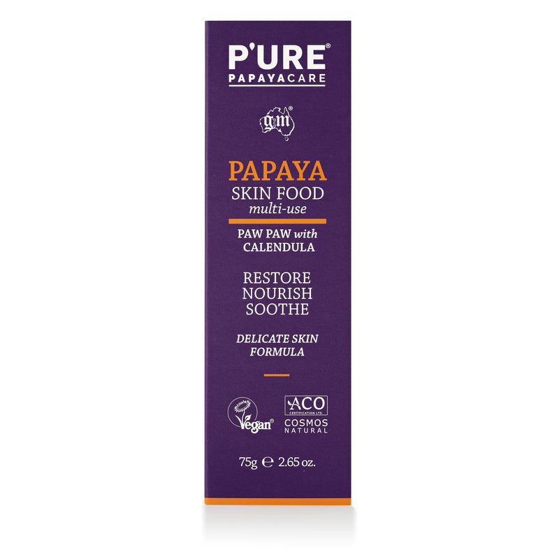 [Australia] - P'URE PAPAYA CARE Papaya Skin Food - Vegan Friendly & Cruelty Free - Award-winning Multi-use Balm with Shea Butter, PawPaw,Jojoba Oils & Calendula - 75g Purple 