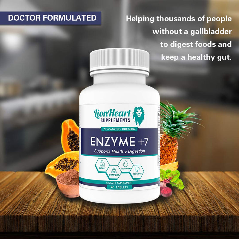 [Australia] - DIGESTIVE ENZYMES SUPPLEMENT - Includes Purified Ox Bile Salts - Tablets for No Gallbladder Sufferers - Enzyme for Digestion & Gas Relief - Helps Bloating, Acid Reflux, Constipation & Repair Leaky Gut 90 Count (Pack of 1) 
