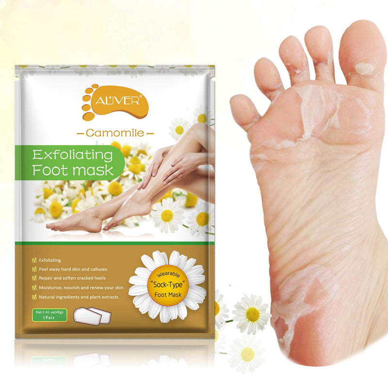 [Australia] - 3 Pairs Chamomile Foot Exfoliating Mask, Foot Peel Mask, Foot Peeling Away Calluses and Dead Skin Remover Repair Rough Heels, Foot Peeling Mask 