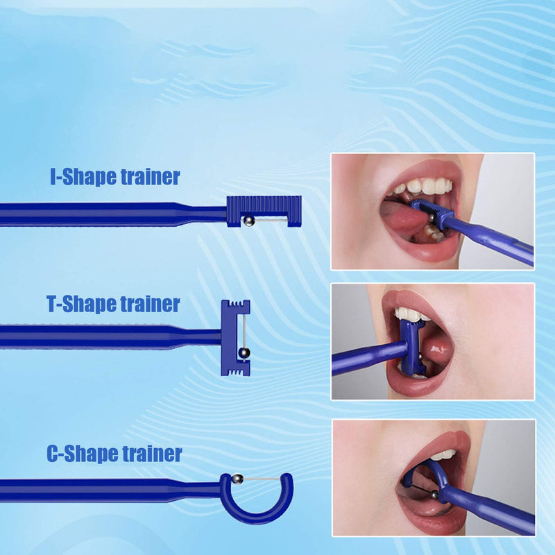 [Australia] - 3-piece Tongue Tip Exercise Set, Children Tongue Tip Exerciser Mouth Trainer Oral Muscle Strength Tongue Training Tool for Clear Speech 