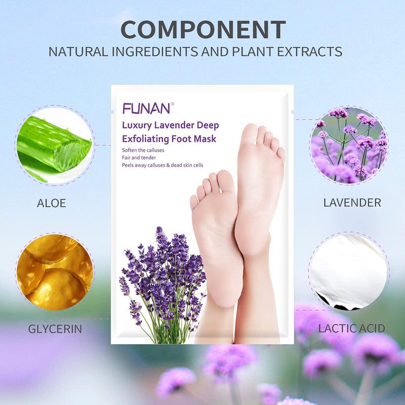 [Australia] - Foot Peel Mask 2 Pairs, Exfoliating Peeling Away Calluses and Dead Skin Cells, Baby Soft Smooth Touch Feet for Men & Women (Lavender) 2 PACK 
