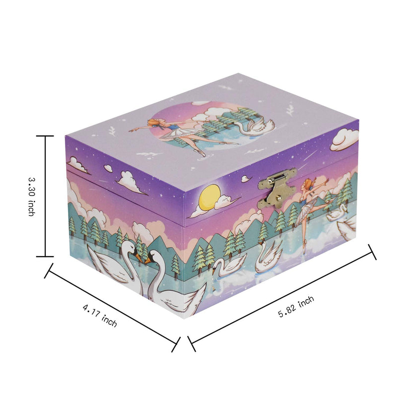 [Australia] - Laxury 5-inch Music Jewelry Box, Swan And Ballerina Design, Kids Jewelry Box, Ballerina Jewelry Box, Jewelry Boxes For Girls, Gifts For Girls From 7 To 12 Years Old 