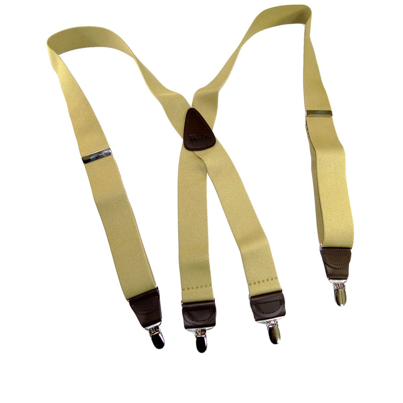 [Australia] - Holdup Suspender Company's Sand Dunes Tan Casual Series X-back Suspenders with Silver-tone No-slip Clips 