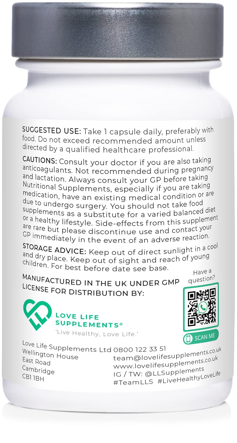[Australia] - High Strength Ginkgo Biloba Capsules by LLS | 15,000mg 50:1 Extract (from Ginko Biloba Leaves) - 60 Servings | No Bulking Agents | Love Life Supplements - 'Clean, Effective, High Quality' 