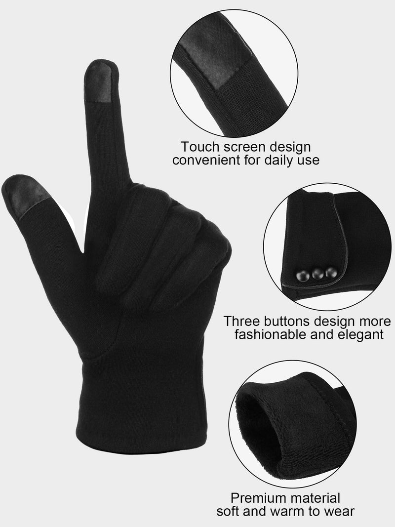 [Australia] - Patelai 3 Pairs Women Winter Gloves Warm Touchscreen Gloves Windproof Gloves for Women Girls Winter Using Black 
