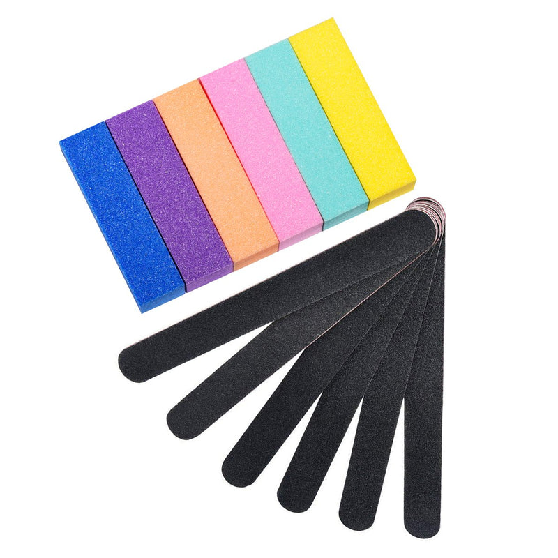 [Australia] - Nail Files and Buffer, TsMADDTs Professional Manicure Tools Kit Rectangular Art Care Buffer Block Tools 100/180 Grit 12Pcs/Pa 