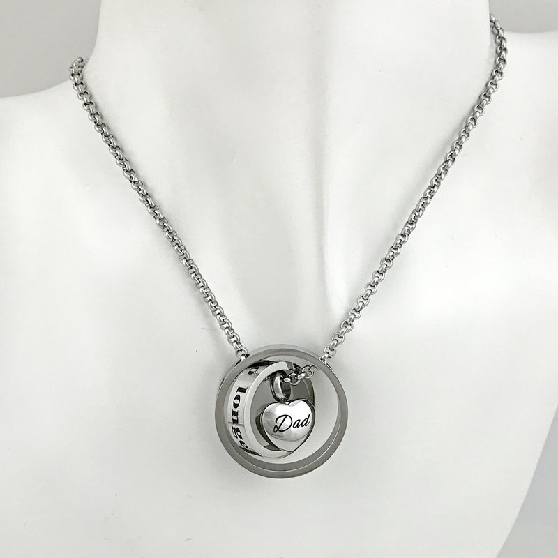 [Australia] - YOUFENG Urn Necklaces for Ashes No Longer by My Side Forever in My Heart Mom Dad Cremation Urn Locket Jewelry DAD urn necklace 