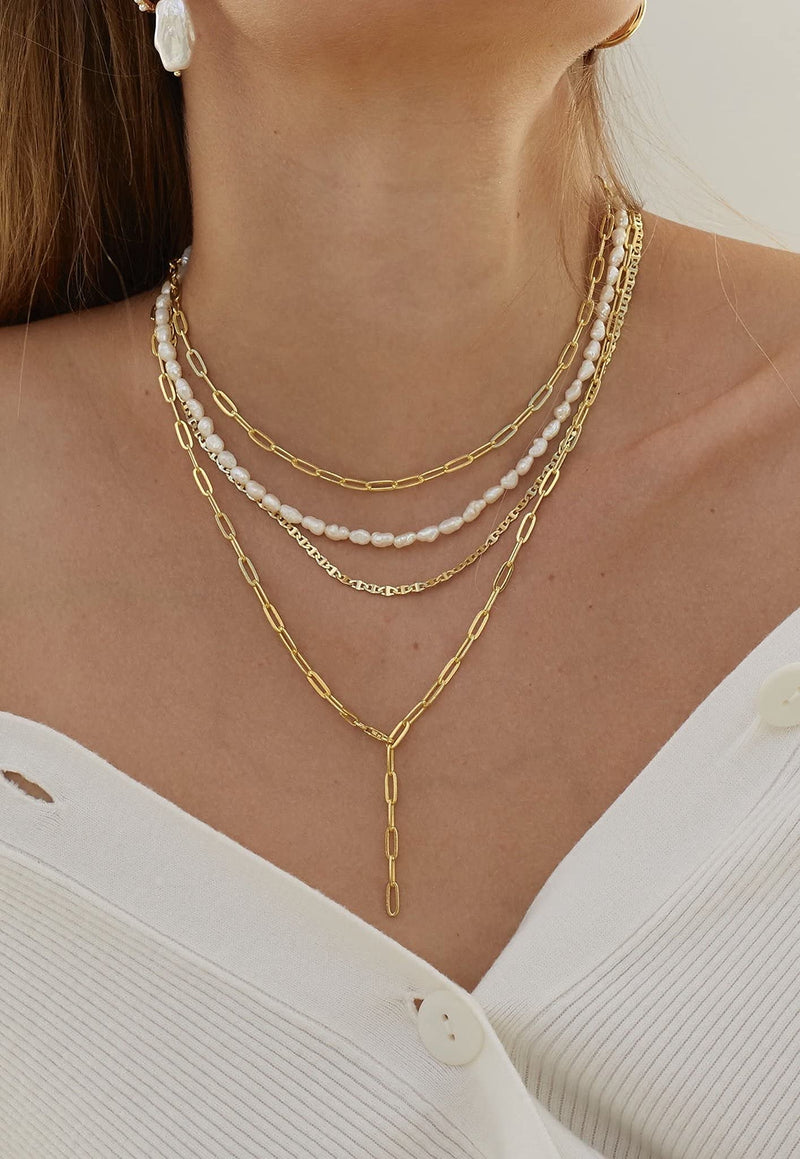 [Australia] - AllenCOCO Baroque Pearl Choker Necklace Strands Short Tiny Adjustable Chain Handmade Vintage Jewelry for Women 14.0 Inches Baroque Choker 