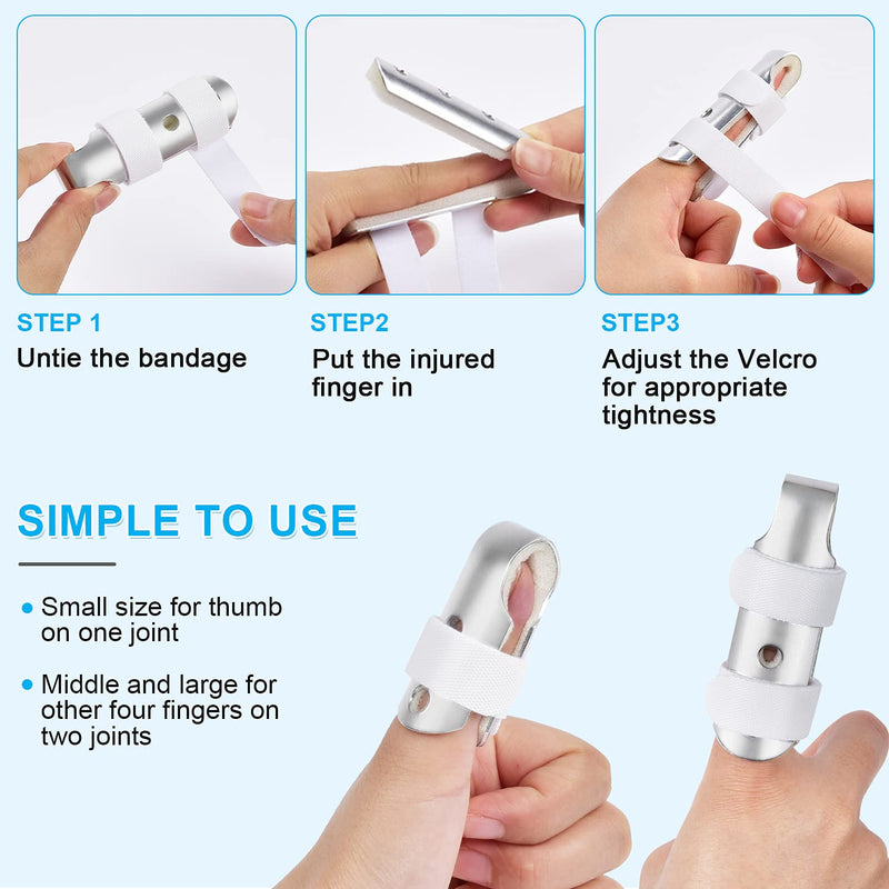 [Australia] - Finger Splint, Sopito 3PCS Finger Support Brace Finger Stabilizer for Broken Fingers Straightening Arthritis Knuckle Immobilization 