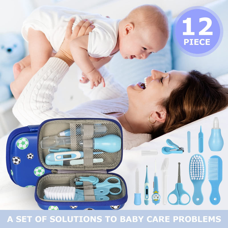 [Australia] - CHSEEO Baby Grooming Kit, Baby Daily Care Kit, Baby Healthcare Kit, 12PCS Safety Nail Care Set for Newborn, Infant,Toddler, Grooming Set Essential Healthcare Accessories for Travelling Home Use(Pink) blue 