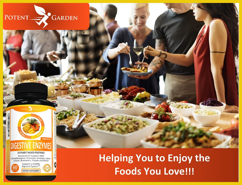 [Australia] - Digestive Enzymes 18 Plant Based Enzyme Supplements - amylase lipase bromelain Supplement, Protease, lactase Enzyme & Other Enzymes Supporting Healthy Digestion & Nutrient Absorption 60 Caps 