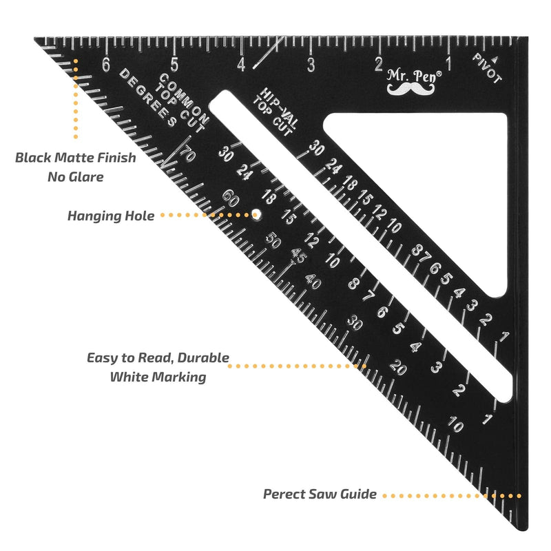 [Australia] - Mr. Pen- Rafter Square, Metal Square, 7 Inch, Carpenters Square, Square Tool, Metal Square Ruler, Carpentry Squares, Woodworking Square, Square Angle Tool, Aluminum Rafter Square, Carpenter Square 