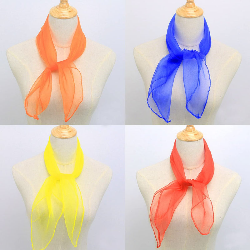 [Australia] - Lanjue 6 Pcs Sensory Scarves, Rainbow Colour Baby Sensory Toys Children Dance Juggling Scarves Silk-like Fabric Square Scarf for Baby Gymnastics Rhythm Movement Magic 