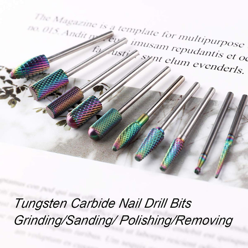 [Australia] - Makartt Nail Drill Bits Set, 10Pcs Tungsten Carbide Nail Drill Bits Remove Acrylic Poly Nail Gel Nail Polish B-36, 3/32 inch for Acrylic Gel Nails Cuticle Manicure Pedicure 