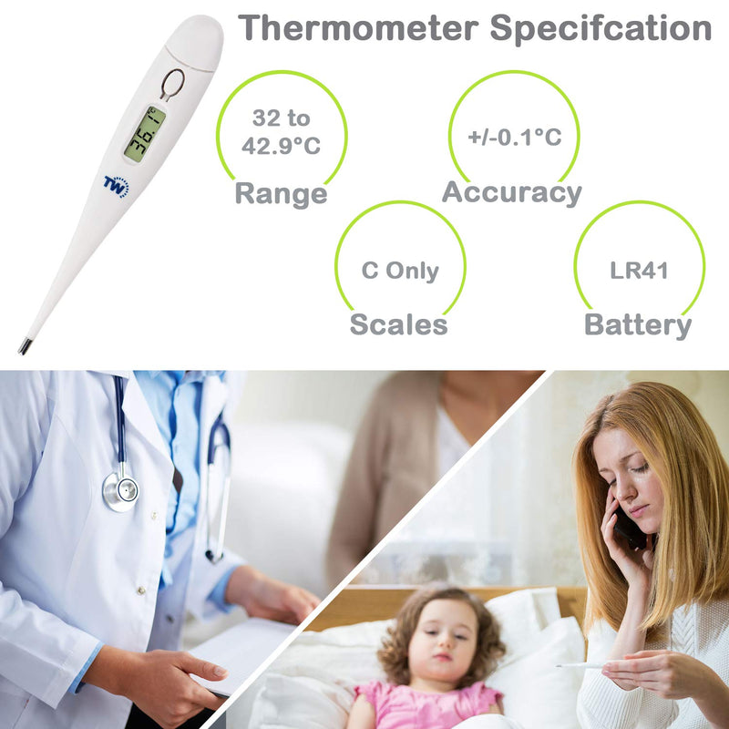 [Australia] - Temperature Thermometer for Adults Kids and Children - Fast and Accurate Medical Thermometer - Easy to Use Body and Oral Thermometer with Fever Alarm Child Thermometer 