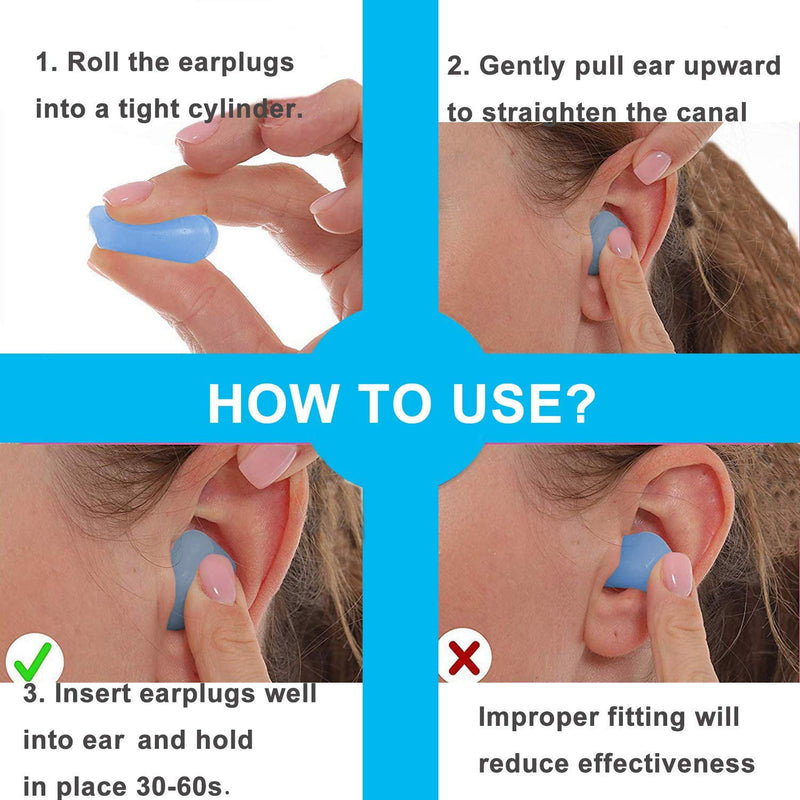 [Australia] - Ear Plugs for Sleeping, Reusable Silicone Moldable Noise Cancelling Sound Blocking Reduction Earplugs for Swimming, Snoring, Concerts, Shooting, Airplanes, Musicians, 32dB Highest NRR 