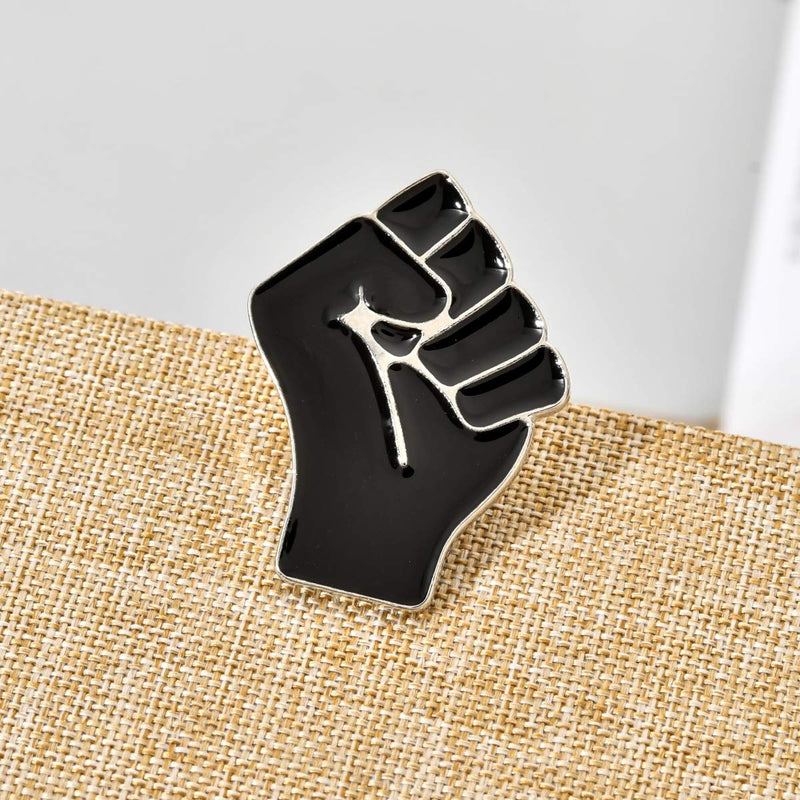 [Australia] - Yushitong Black Lives Matter Brooch Be Brave Heart Black Fist Enamel Lapel Pin for Backpacks Clothes Hat Mask Decoration 