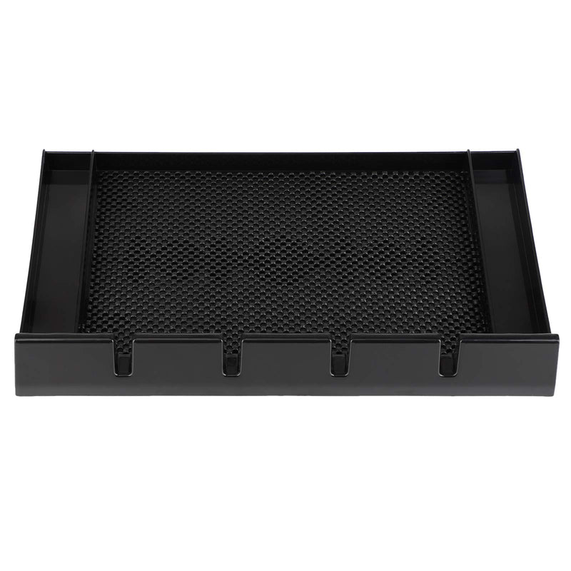 [Australia] - Clipper Tray Organizer, Segbeauty Salon Anti-slip Barer Clipper Tray, Plastic Razor Case with 4 Notches Professional Hair Trimmer Holder Hairdresser Stylists Barber Tools Box Black Sectionalized 