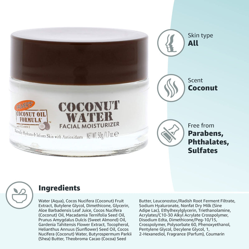 [Australia] - Palmers Coconut Water Facial Moisturizer For Unisex 1.7 Oz Moisturizer 