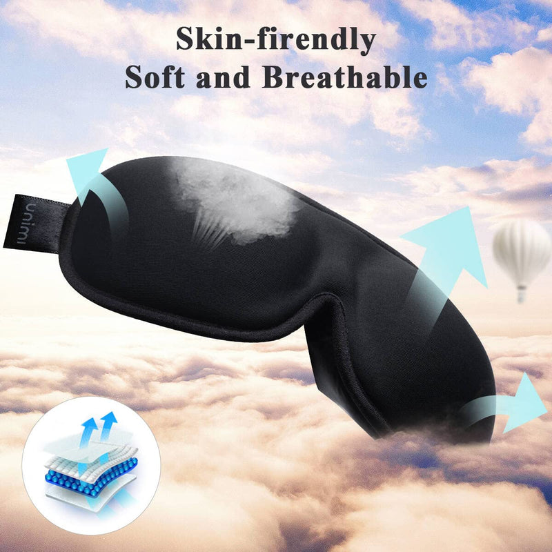 [Australia] - onaEz Sleep Mask New Upgrade Inner Padded Nose Design, Sleep Eye Masks for Women, Soft Breathable Eye Mask for Sleeping, Eye Shade Cover with Adjustable Strap for Travel Yoga Nap A-black 