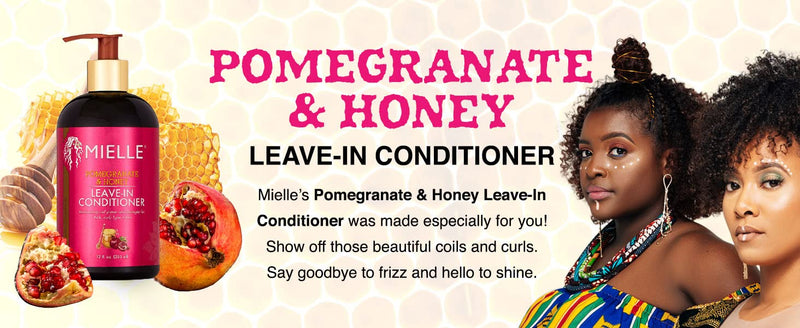 [Australia] - Mielle Organics Pomegranate & Honey Leave-In Conditioner, Moisturizing Curl Primer and Detangler, Repair Damage and Prevent Frizz, Treatment For Thick Curly Hair Type 4 Hair, 12-Fluid Ounces 