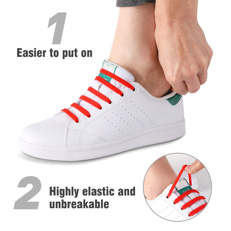 [Australia] - SDARMING No Tie Shoe Laces for Kids and Adults,Elastic Silicone Shoe Laces for Trainers,Waterproof Elastic Tieless Running Shoe Laces Black&white 