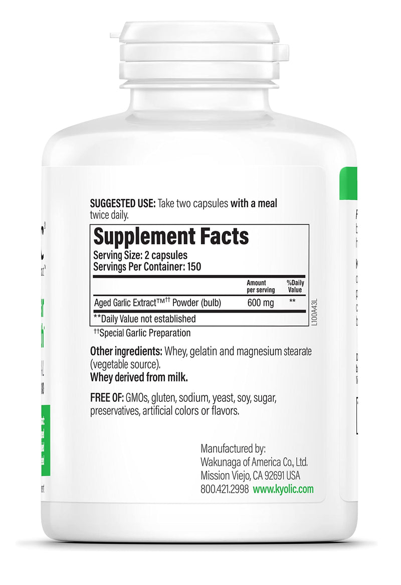 [Australia] - Kyolic Aged Garlic Extract Formula 100, Original Cardiovascular, 300 Capsules (Packaging May Vary) 300 Count (Pack of 1) 