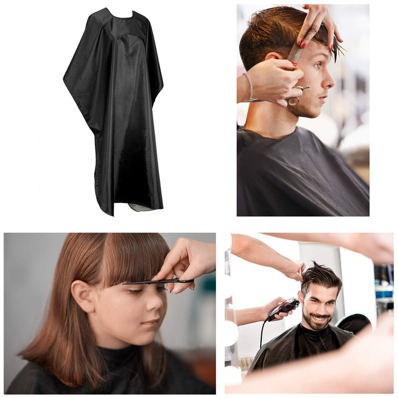 [Australia] - Mxcudu Hair Cutting Cape Hair Coloring Cloak Dye Beard Apron Waterproof Hairdressing Smock Cloth Cover Barbers Cape Black (2Pack) (Black) 