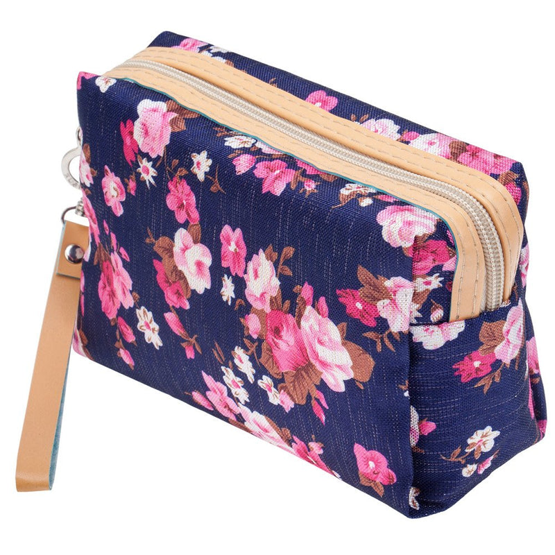 [Australia] - Washable And Durable, Navy Blue Nylon Beauty And Make Up Cosmetics Pouch Bag Case for Makeup Utensils And Toiletries By VAGA 