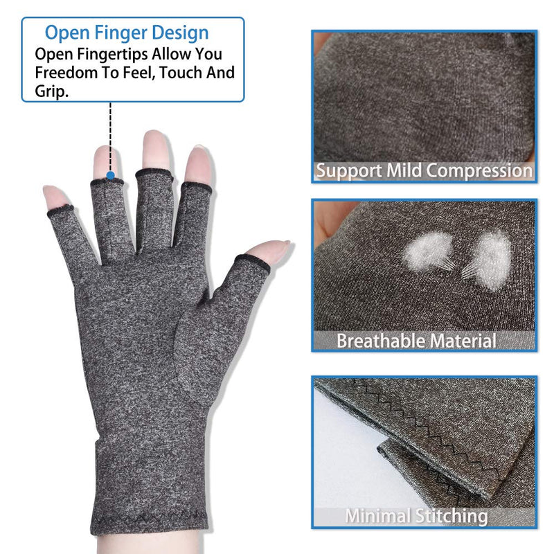 [Australia] - Arthritis Gloves,New Material, Compression for Arthritis Pain Relief Rheumatoid Osteoarthritis and Carpal Tunnel, Premium Compression & Fingerless Gloves (Dark Gray, L) 