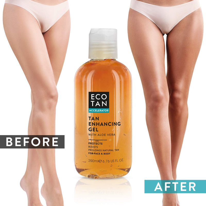[Australia] - EcoTan Accelerator Face and Body Tanning Gel, Optimises Natural Tan, For Outdoor and Indoor Tanning, Can Be Used With Sunbeds 200ml 200 ml (Pack of 1) 