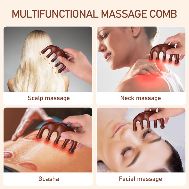 [Australia] - Amaxiu Wooden Massage Comb, Sandalwood Head Scalp Comb No Static Wide Tooth Comb for Head Scalp Scalp Stimulator Comb Gua Sha Comb Body Massage Tool for Men Women(Style-A) Style-A 
