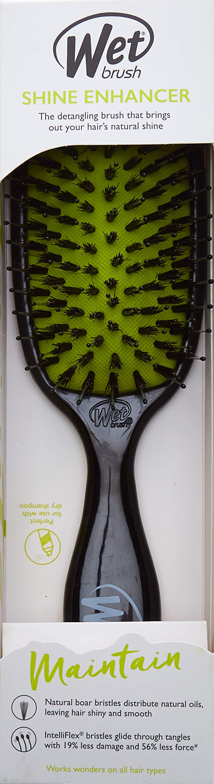 [Australia] - WetBrush, Shine Enhancer Hairbrush Natural Boar Bristles Eco Friendly Black 