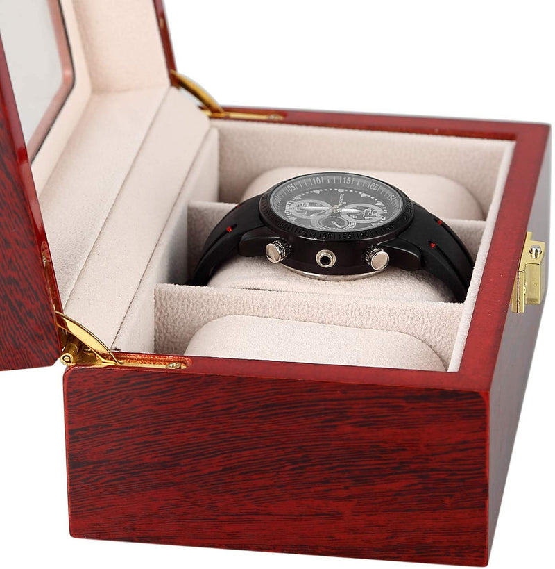 [Australia] - GAOBEI Watch Jewelry Box for Men 3 Slot Watch Box,Large Watch Display Case Organizer with Real Glass Window Top (3 Slots) 3 Slots 